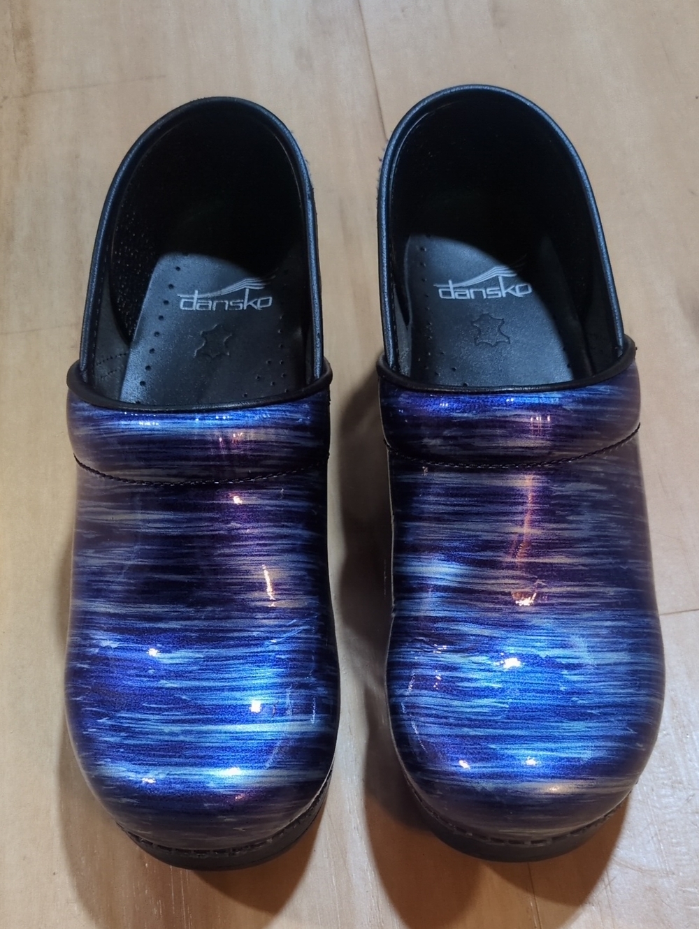 Dansko Women’s Blue Purple Iridescent Slip-On Clogs